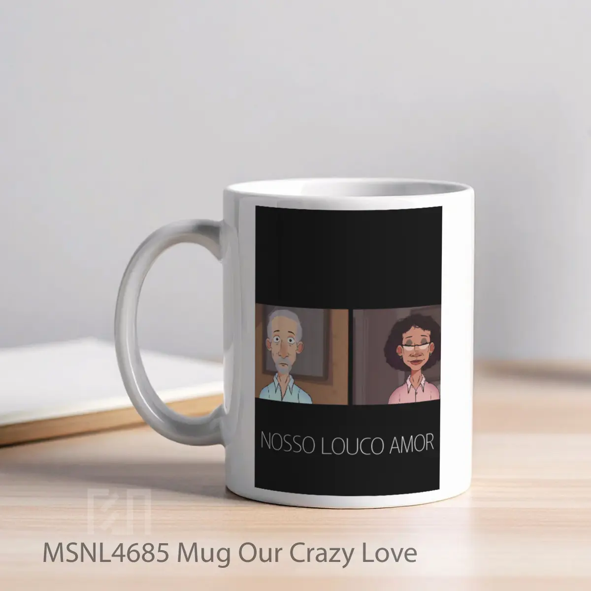 Mug Our Crazy Love Gelas Keramik Tema Film MSNL4685 - Tampak Kiri