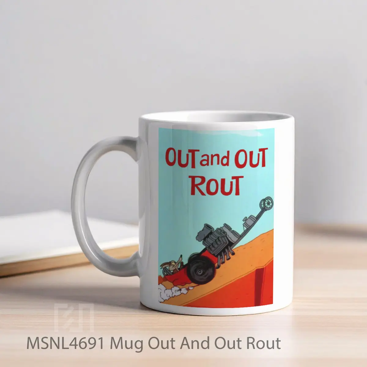 Mug Out And Out Rout Gelas Keramik Tema Film MSNL4691 - Tampak Kiri