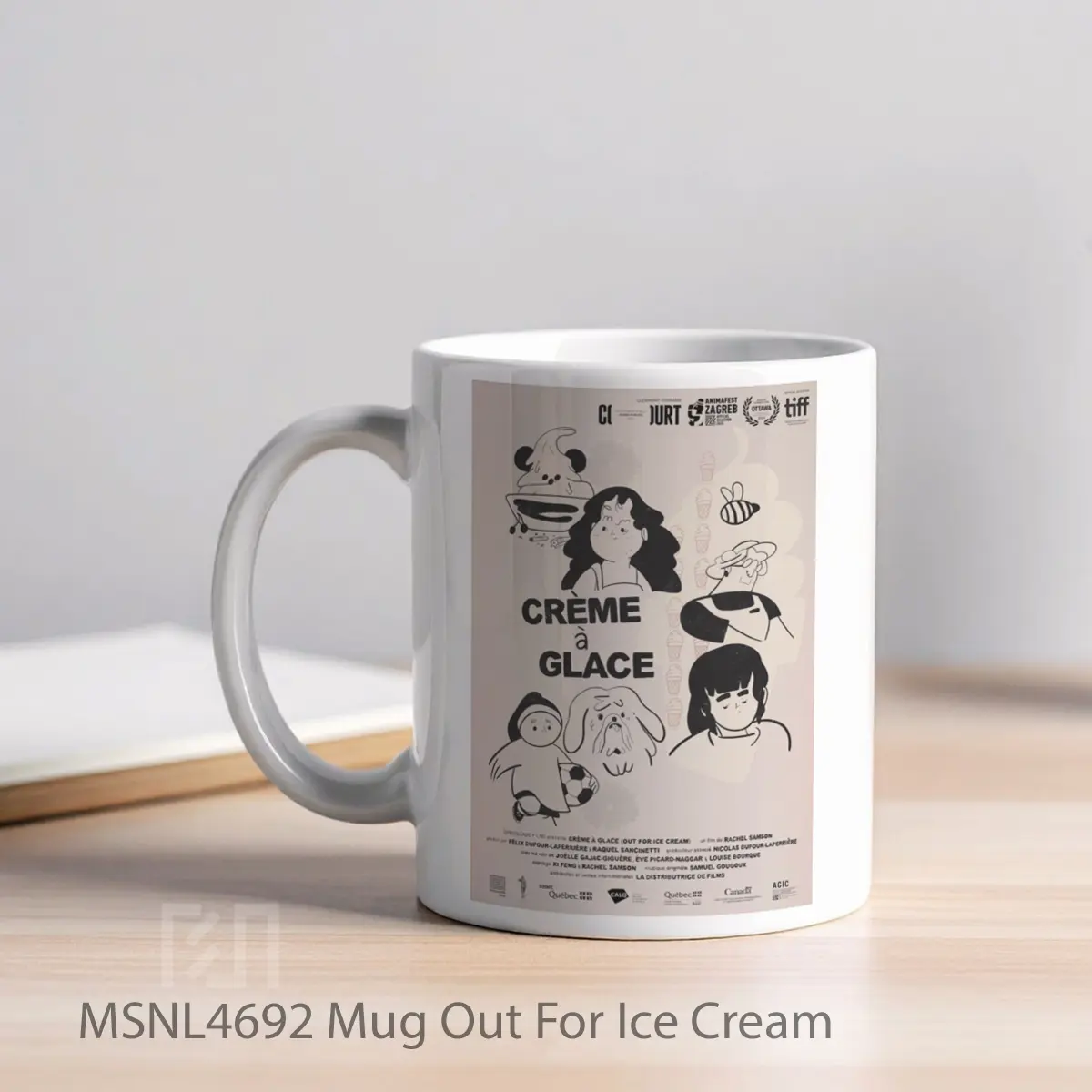 Mug Out For Ice Cream Gelas Keramik Tema Film MSNL4692 - Tampak Kiri