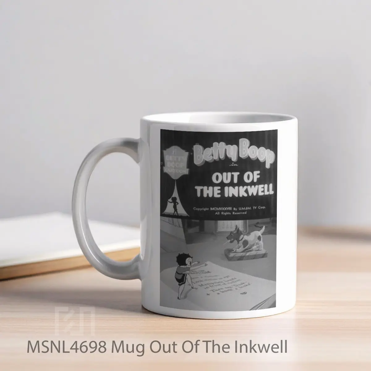 Mug Out Of The Inkwell Gelas Keramik Tema Film MSNL4698 - Tampak Kiri