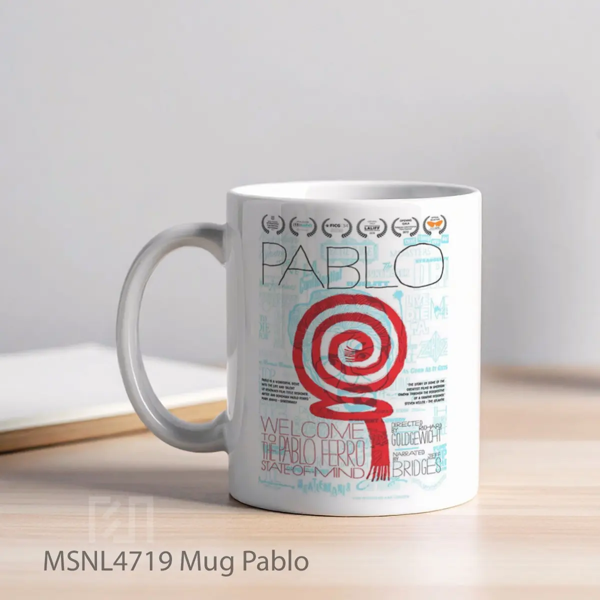 Mug Pablo Gelas Keramik Tema Film MSNL4719 - Tampak Kiri