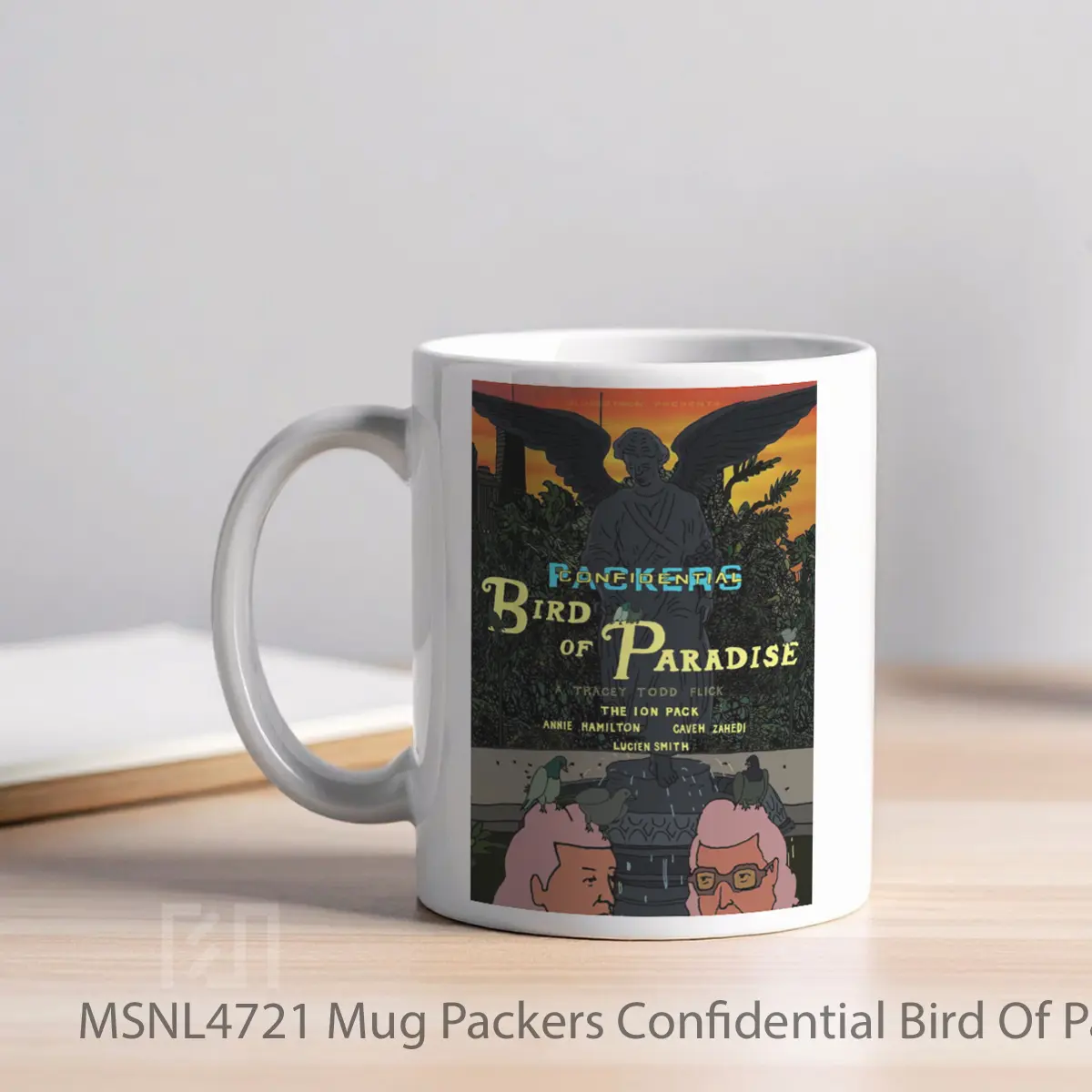 Mug Packers Confidential Bird Of Paradise Gelas Keramik Tema Film MSNL4721 - Tampak Kiri