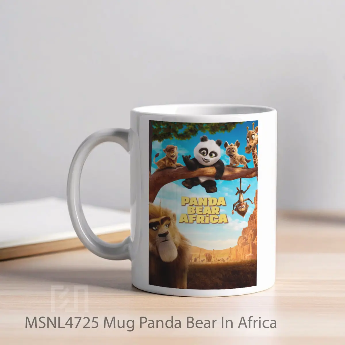 Mug Panda Bear In Africa Gelas Keramik Tema Film MSNL4725 - Tampak Kiri