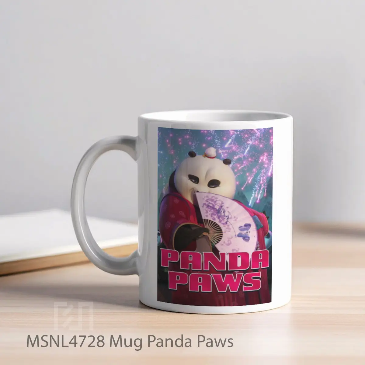 Mug Panda Paws Gelas Keramik Tema Film MSNL4728 - Tampak Kiri