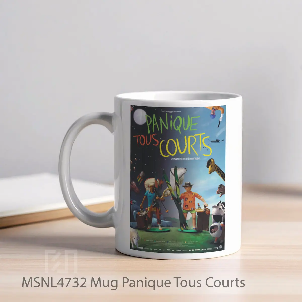 Mug Panique Tous Courts Gelas Keramik Tema Film MSNL4732 - Tampak Kiri