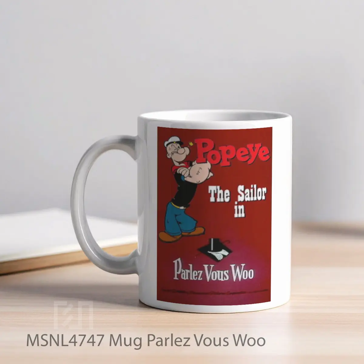 Mug Parlez Vous Woo Gelas Keramik Tema Film MSNL4747 - Tampak Kiri