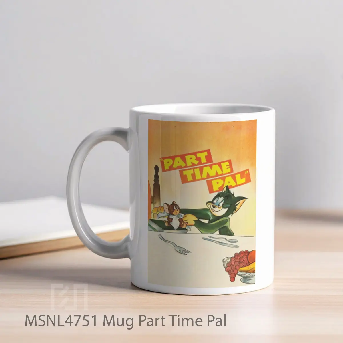 Mug Part Time Pal Gelas Keramik Tema Film MSNL4751 - Tampak Kiri