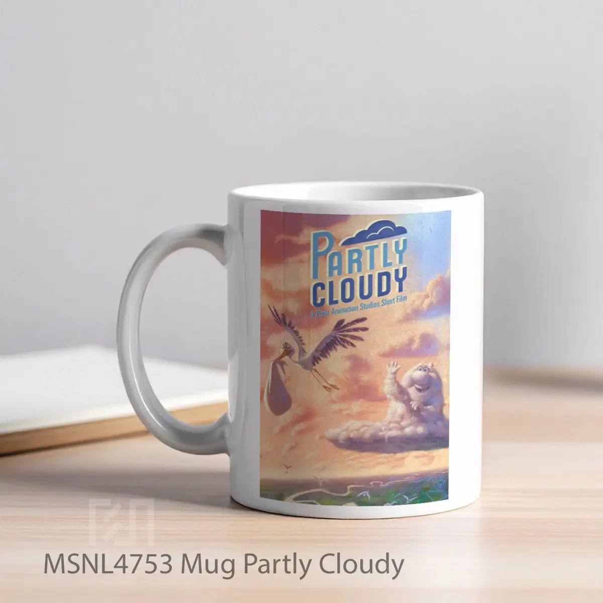 Mug Partly Cloudy Gelas Keramik Tema Film MSNL4753 - Tampak Kiri