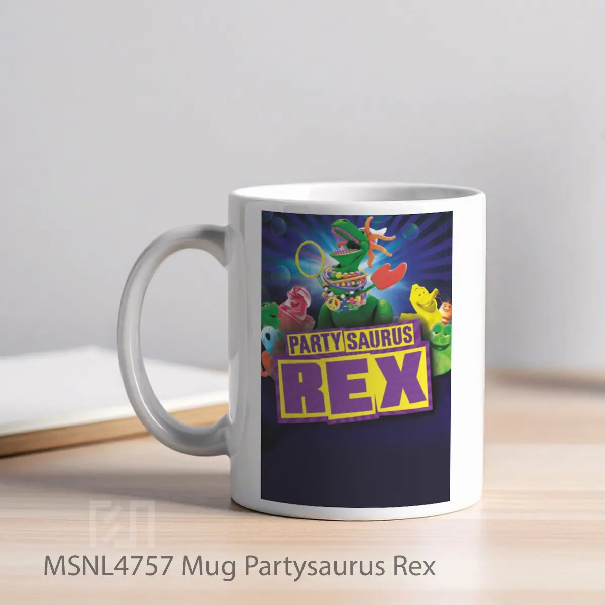 Mug Partysaurus Rex Gelas Keramik Tema Film MSNL4757 - Tampak Kiri