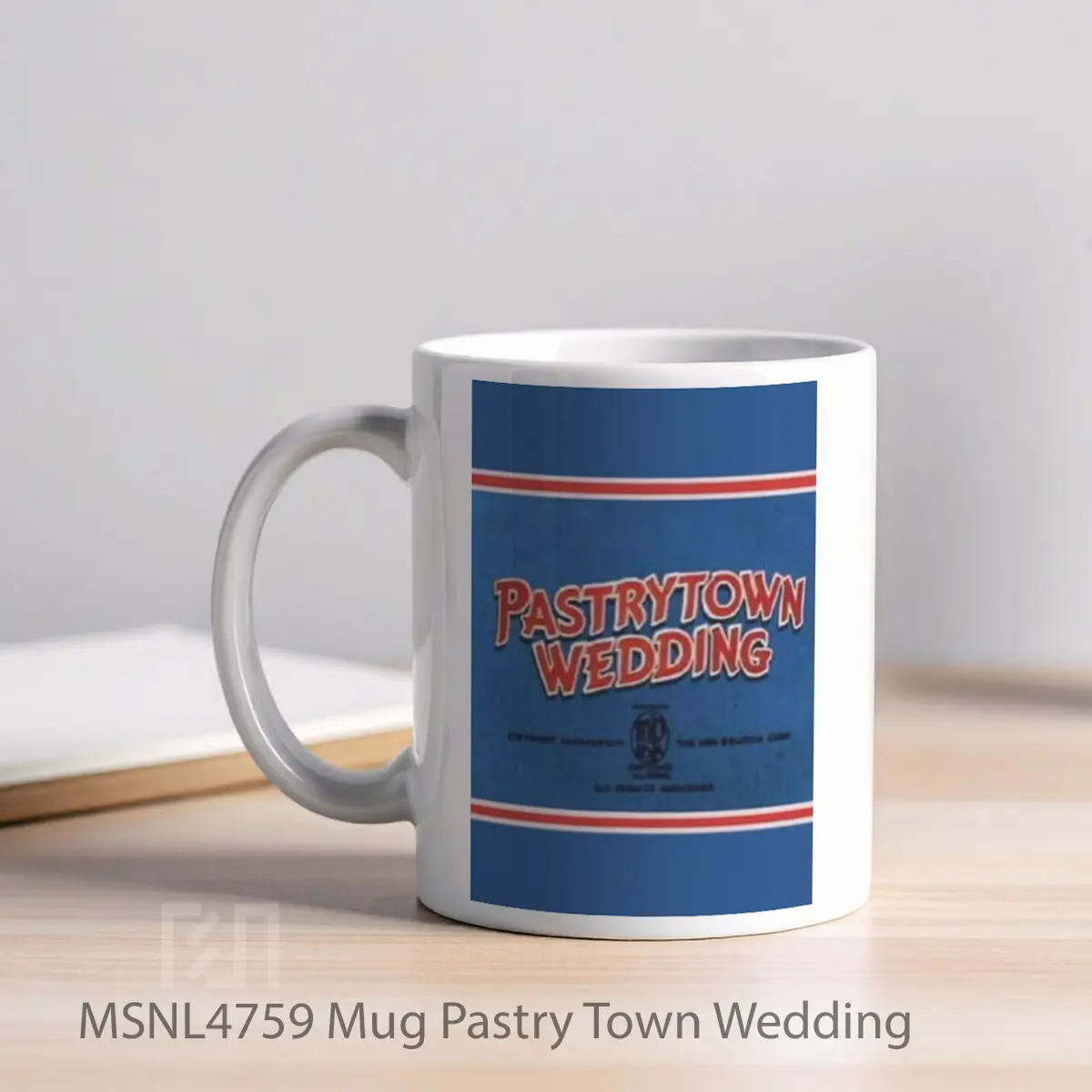 Mug Pastry Town Wedding Gelas Keramik Tema Film MSNL4759 - Tampak Kiri