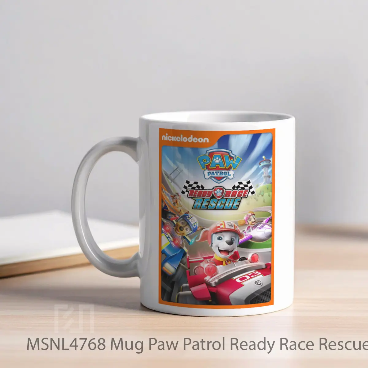 Mug Paw Patrol Ready Race Rescue Gelas Keramik Tema Film MSNL4768 - Tampak Kiri