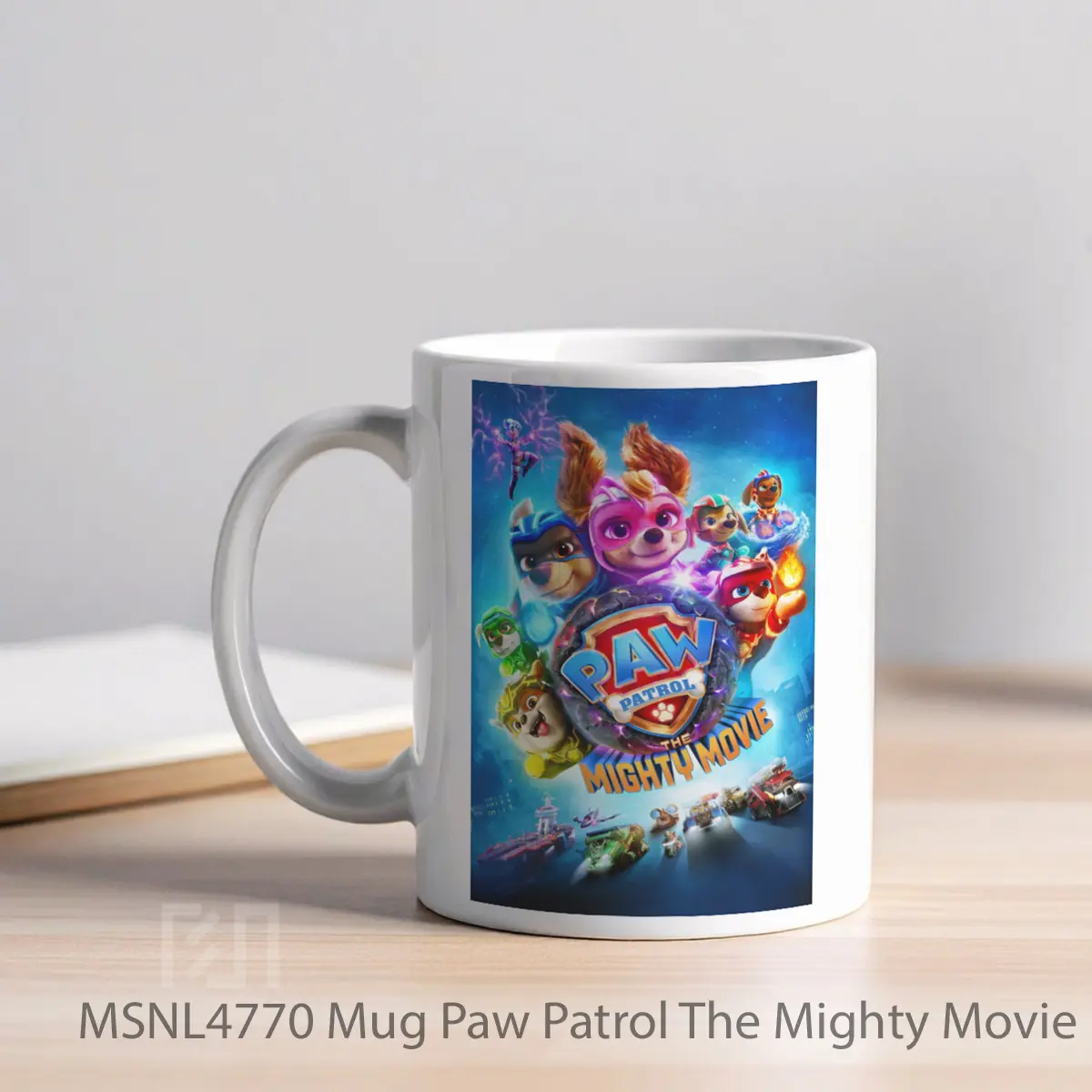 Mug Paw Patrol The Mighty Movie Gelas Keramik Tema Film MSNL4770 - Tampak Kiri