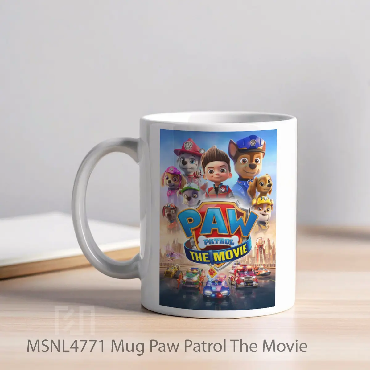 Mug Paw Patrol The Movie Gelas Keramik Tema Film MSNL4771 - Tampak Kiri