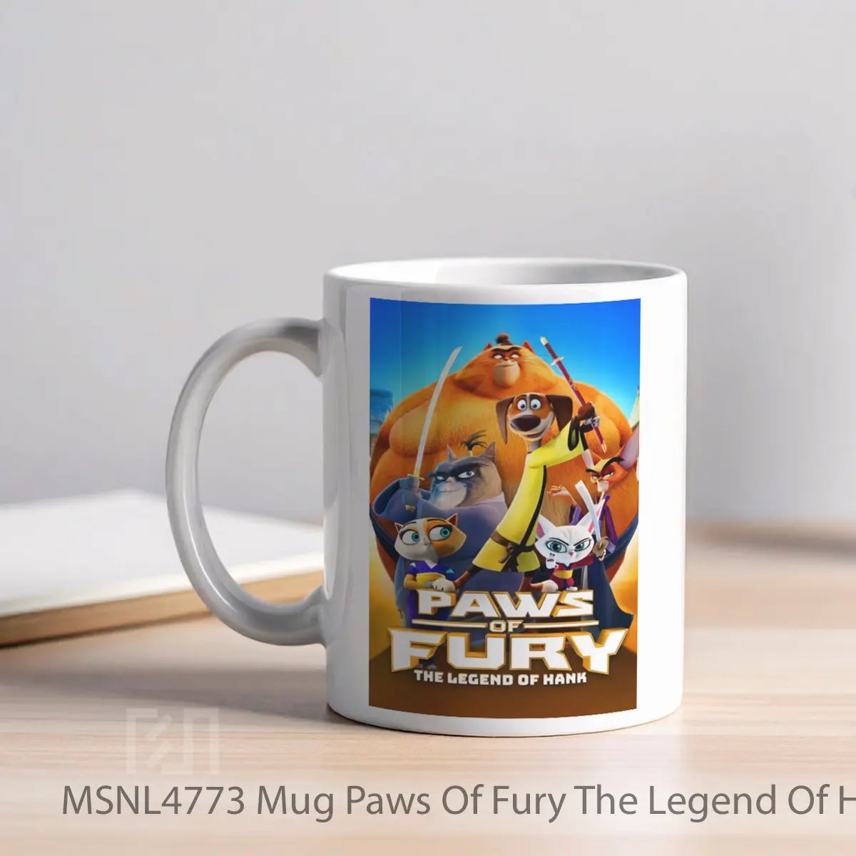 Mug Paws Of Fury The Legend Of Hank Gelas Keramik Tema Film MSNL4773 - Tampak Kiri