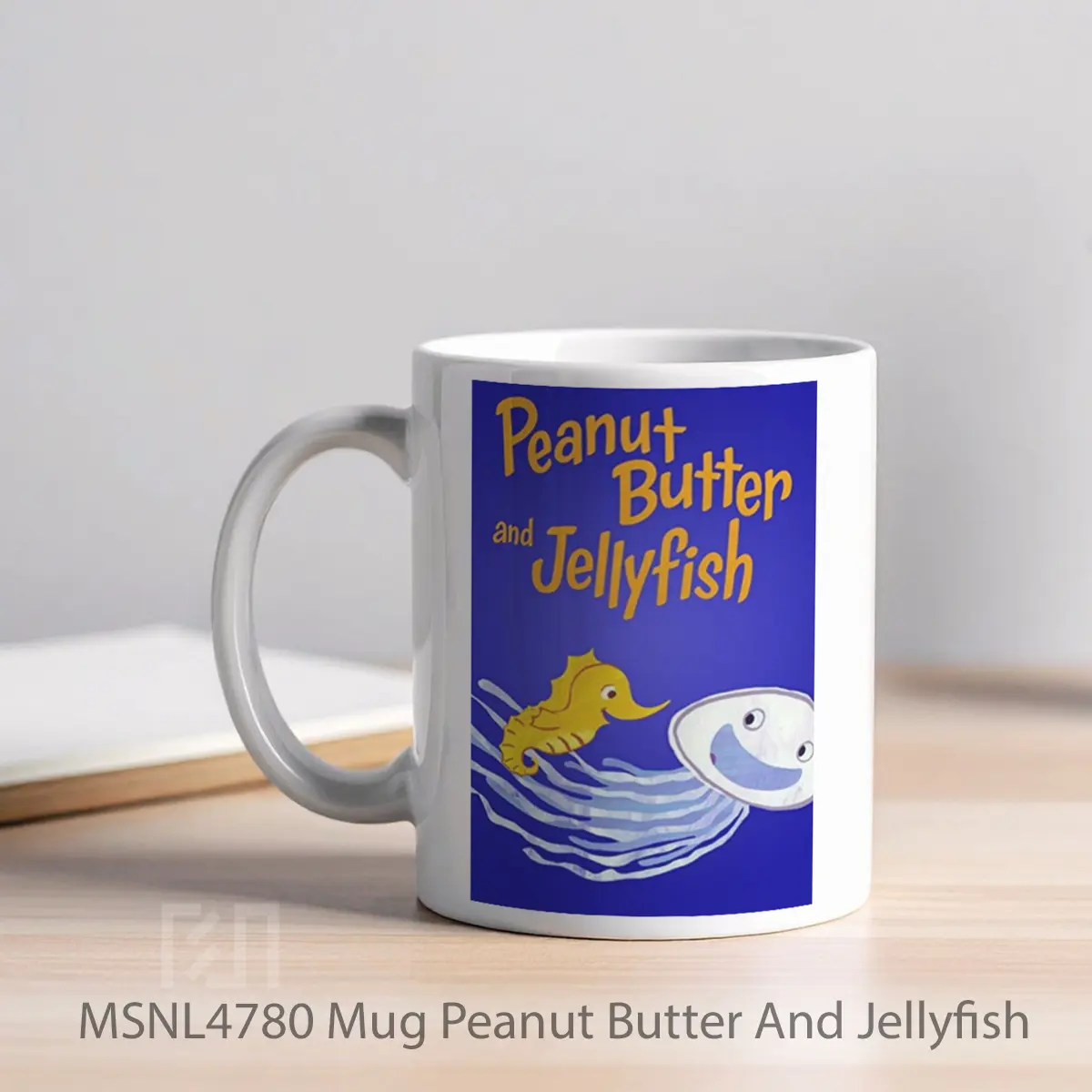 Mug Peanut Butter And Jellyfish Gelas Keramik Tema Film MSNL4780 - Tampak Kiri