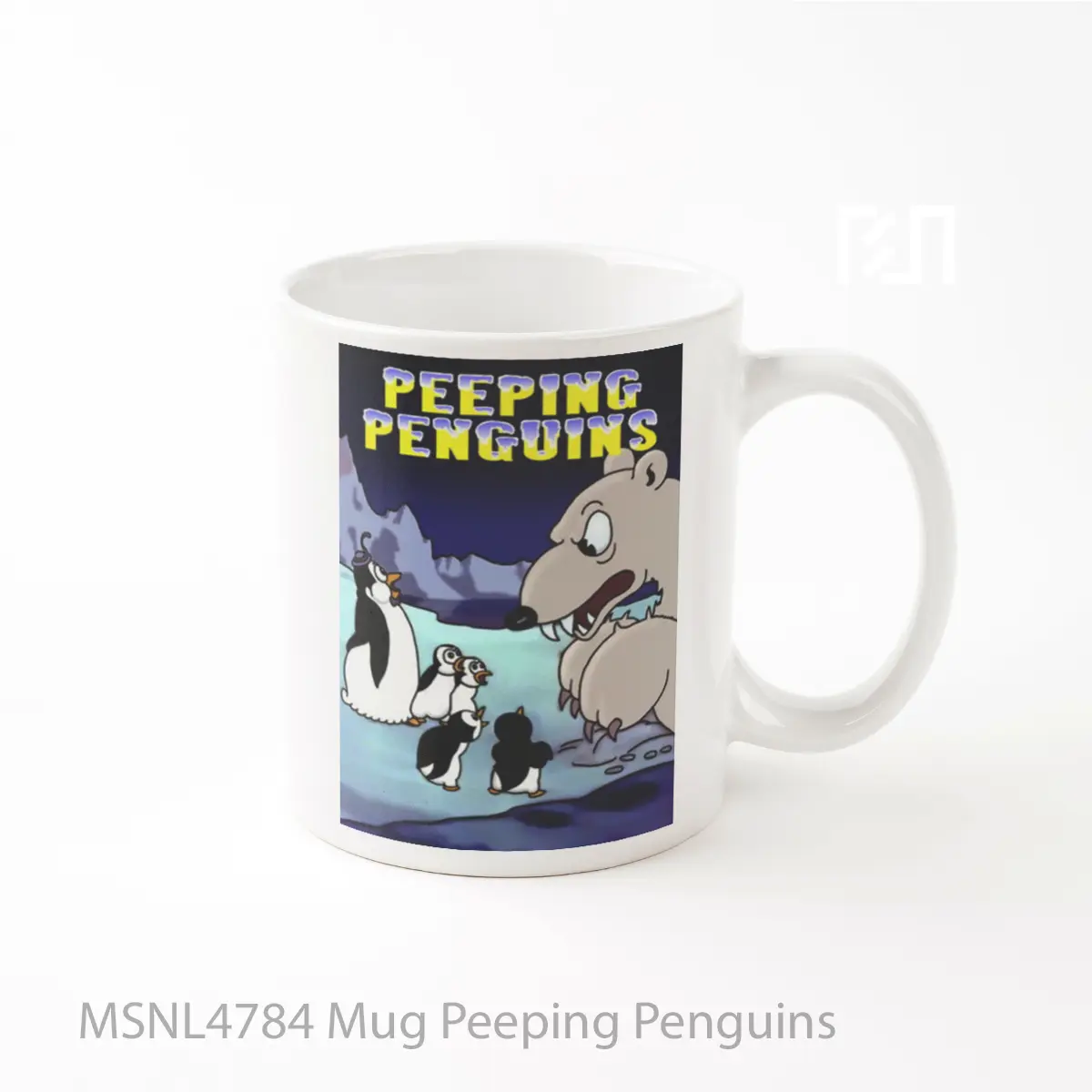 Mug Peeping Penguins Gelas Keramik Tema Film MSNL4784