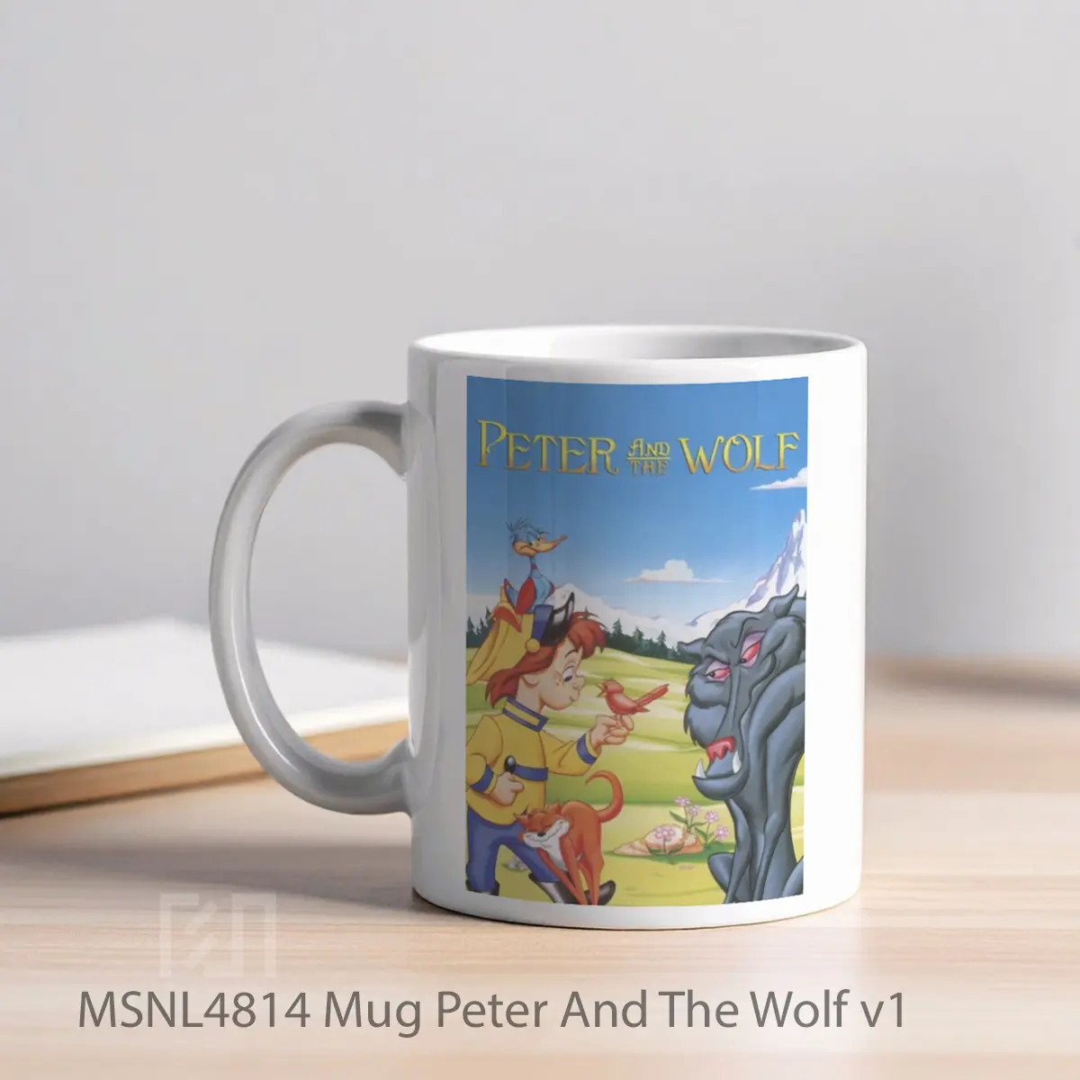Mug Peter And The Wolf V1 Gelas Keramik Tema Film MSNL4814 - Tampak Kiri