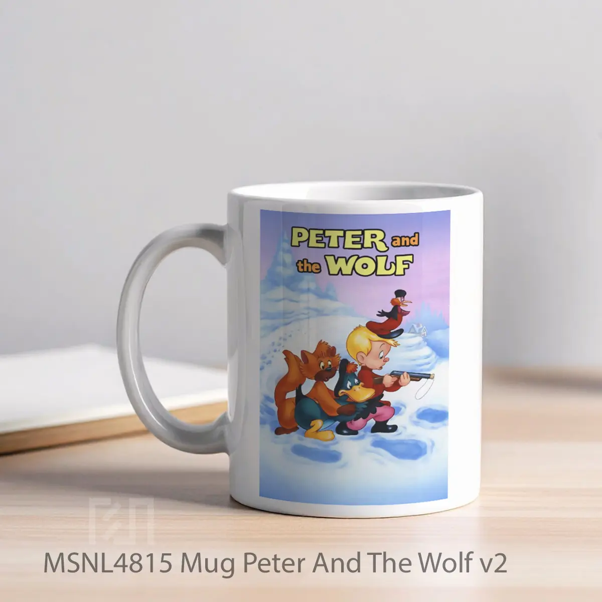 Mug Peter And The Wolf V2 Gelas Keramik Tema Film MSNL4815 - Tampak Kiri