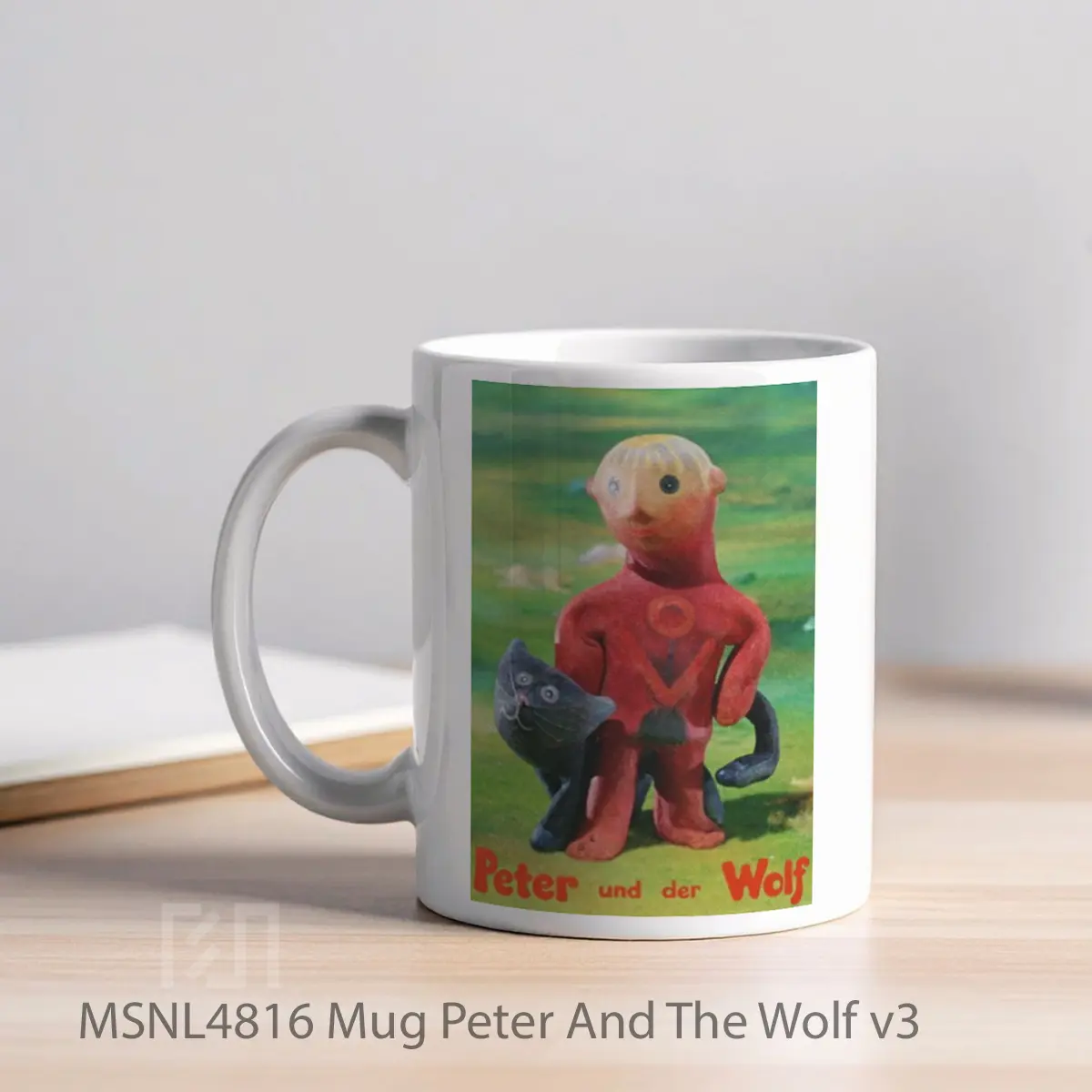 Mug Peter And The Wolf V3 Gelas Keramik Tema Film MSNL4816 - Tampak Kiri