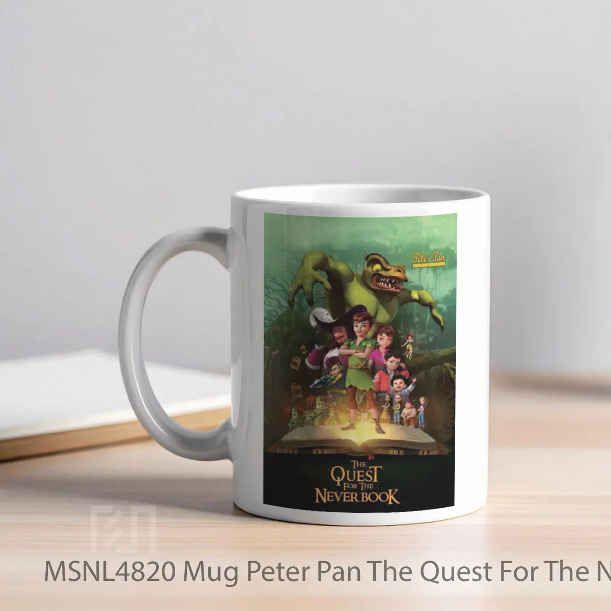 Mug Peter Pan The Quest For The Never Book Gelas Keramik Tema Film MSNL4820 - Tampak Kiri