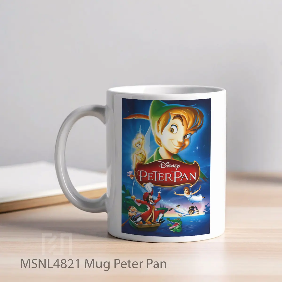 Mug Peter Pan Gelas Keramik Tema Film MSNL4821 - Tampak Kiri