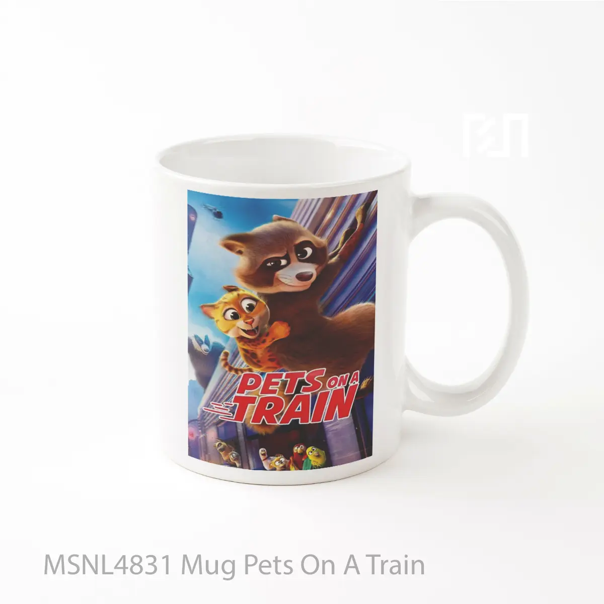 Mug Pets On A Train Gelas Keramik Tema Film MSNL4831