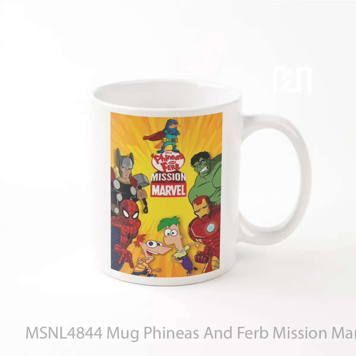 Mug Phineas And Ferb Mission Marvel Gelas Keramik Tema Film MSNL4844