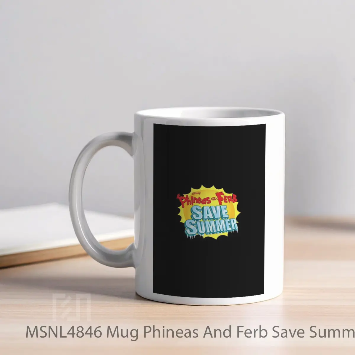 Mug Phineas And Ferb Save Summer Gelas Keramik Tema Film MSNL4846 - Tampak Kiri