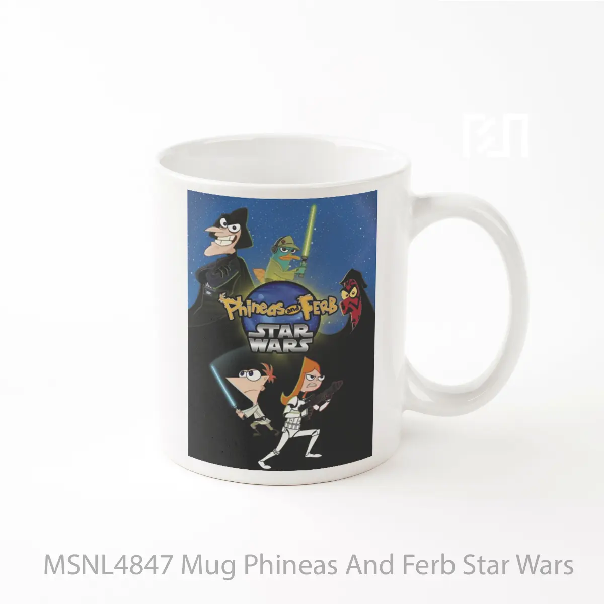 Mug Phineas And Ferb Star Wars Gelas Keramik Tema Film MSNL4847