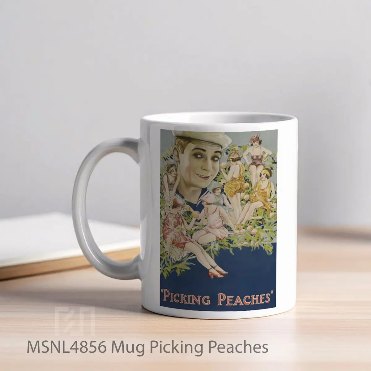 Mug Picking Peaches Gelas Keramik Tema Film MSNL4856 - Tampak Kiri