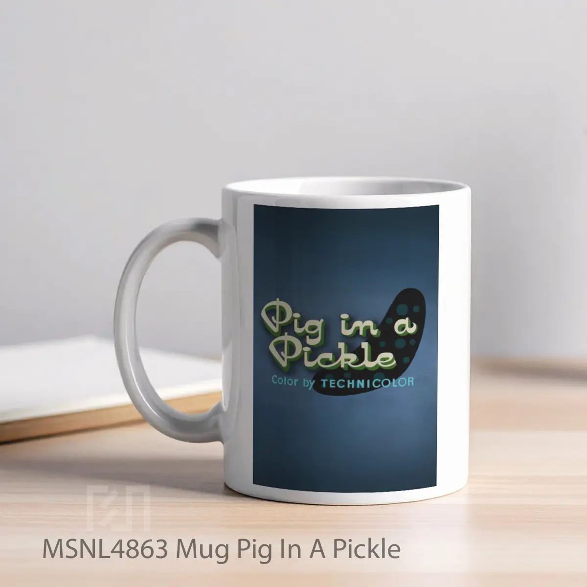 Mug Pig In A Pickle Gelas Keramik Tema Film MSNL4863 - Tampak Kiri