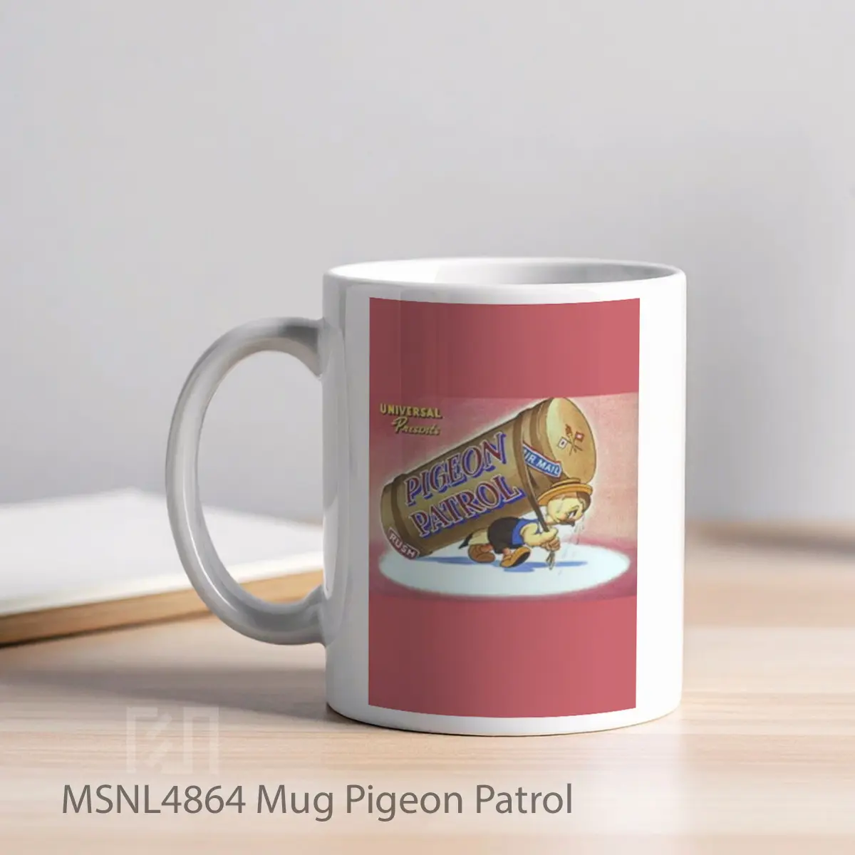 Mug Pigeon Patrol Gelas Keramik Tema Film MSNL4864 - Tampak Kiri