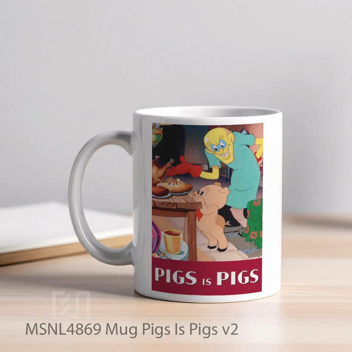 Mug Pigs Is Pigs V2 Gelas Keramik Tema Film MSNL4869 - Tampak Kiri