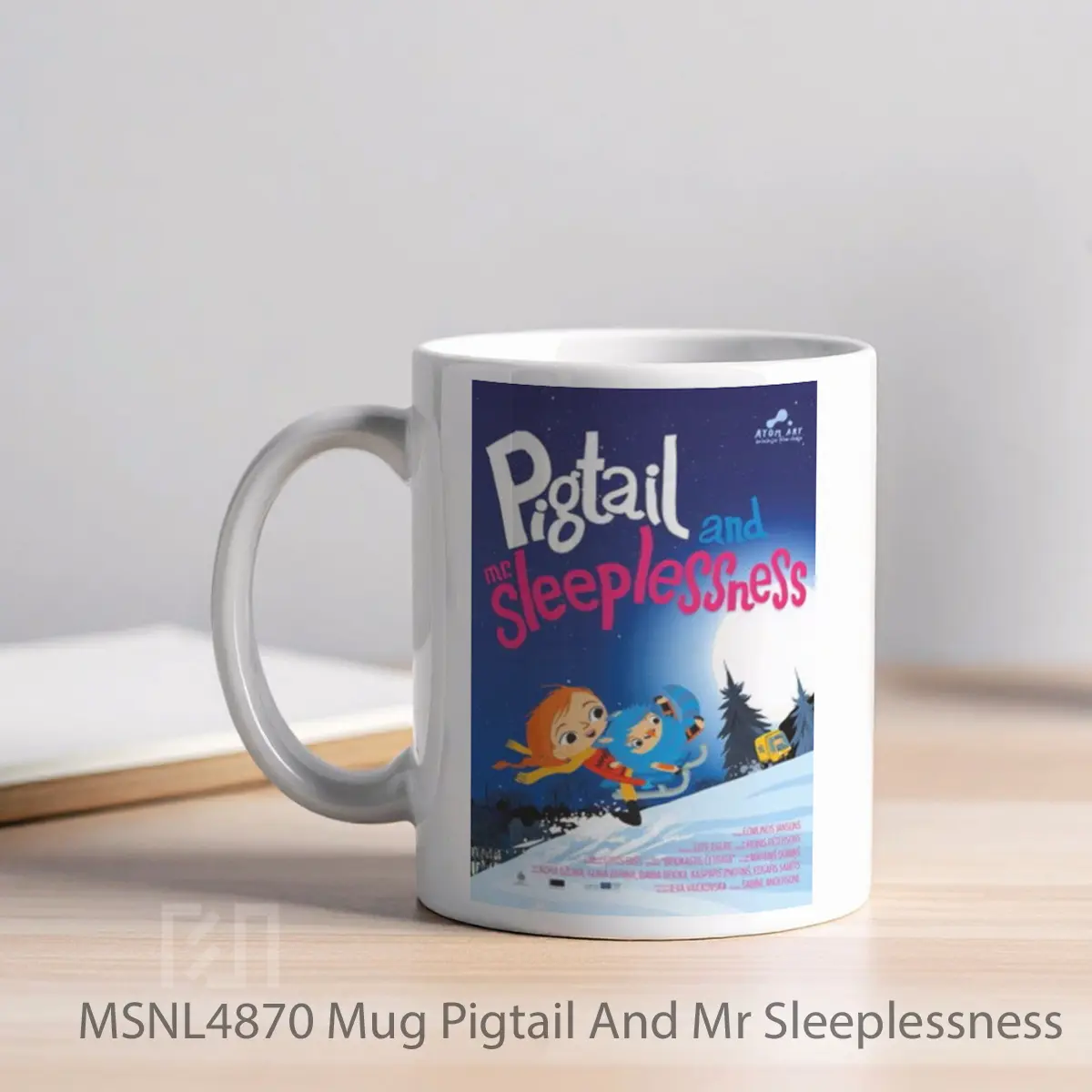 Mug Pigtail And Mr Sleeplessness Gelas Keramik Tema Film MSNL4870 - Tampak Kiri