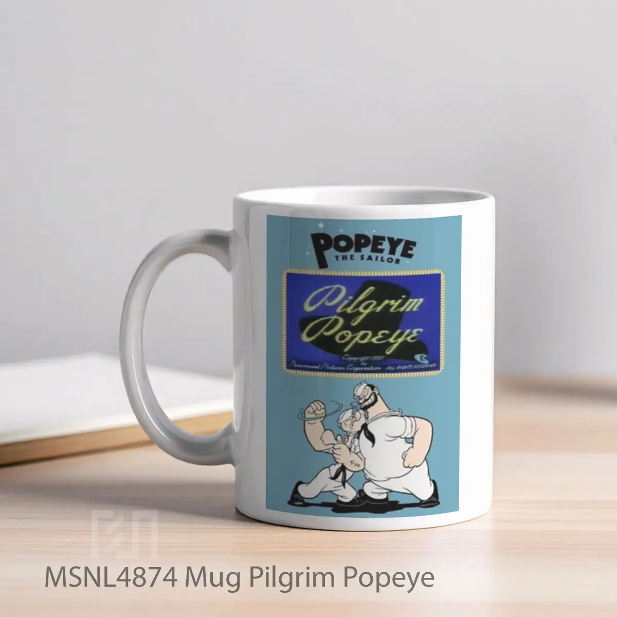 Mug Pilgrim Popeye Gelas Keramik Tema Film MSNL4874 - Tampak Kiri