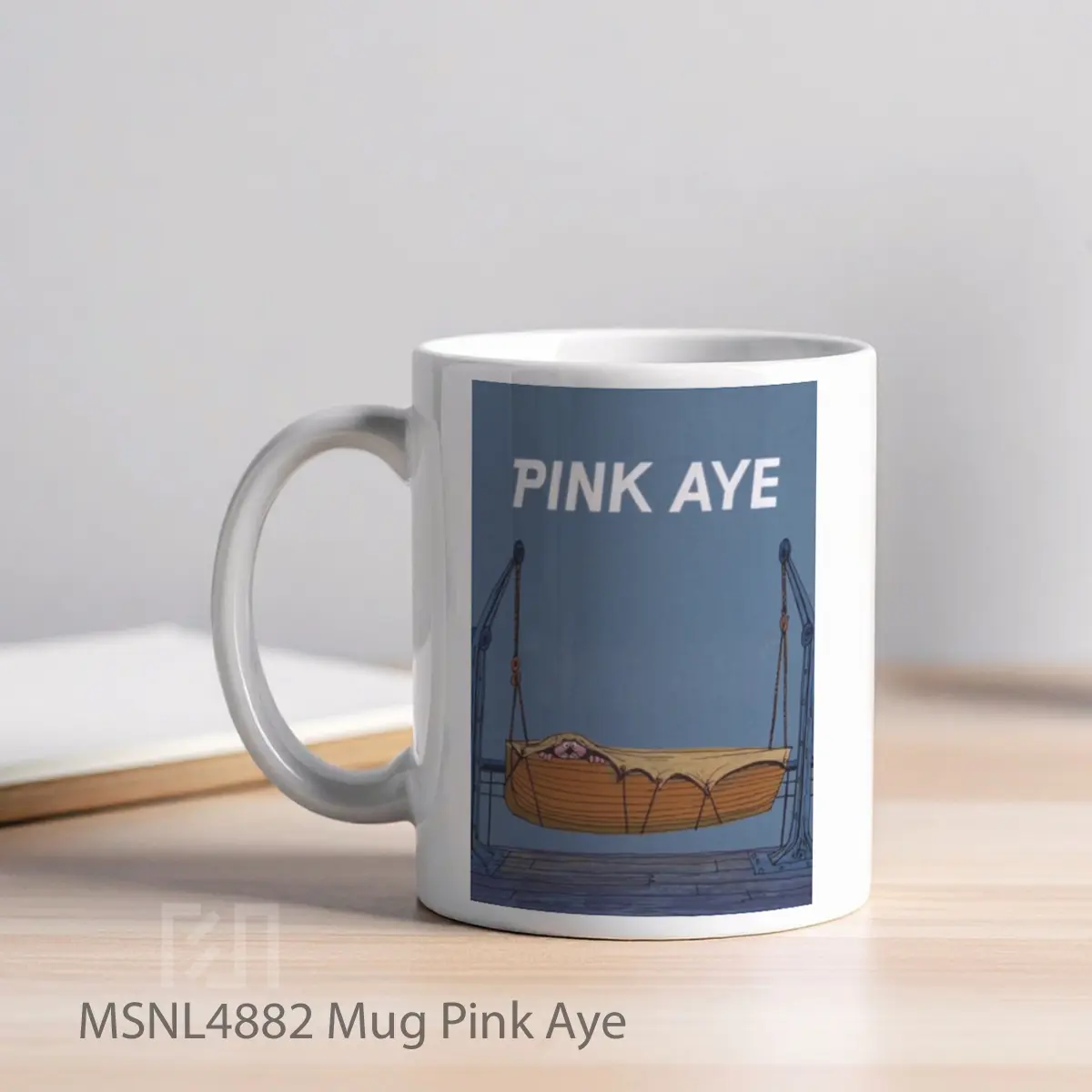 Mug Pink Aye Gelas Keramik Tema Film MSNL4882 - Tampak Kiri
