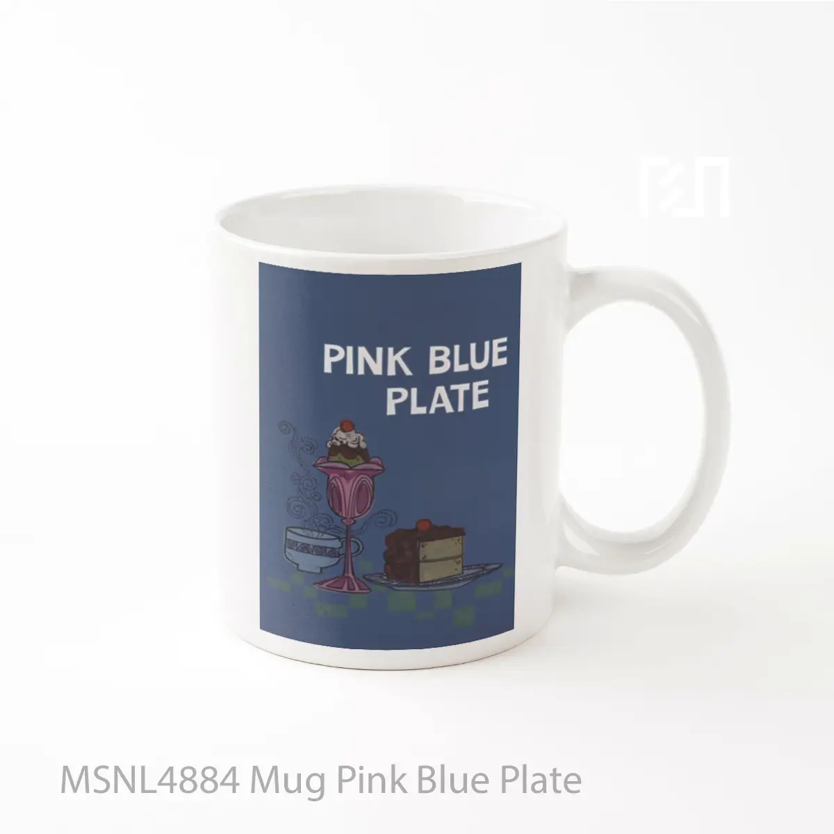 Mug Pink Blue Plate Gelas Keramik Tema Film MSNL4884