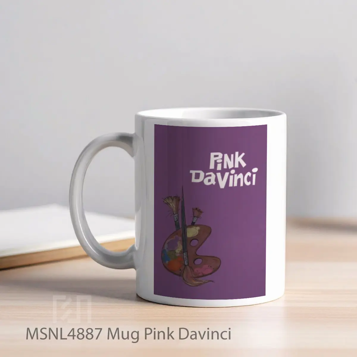 Mug Pink Davinci Gelas Keramik Tema Film MSNL4887 - Tampak Kiri