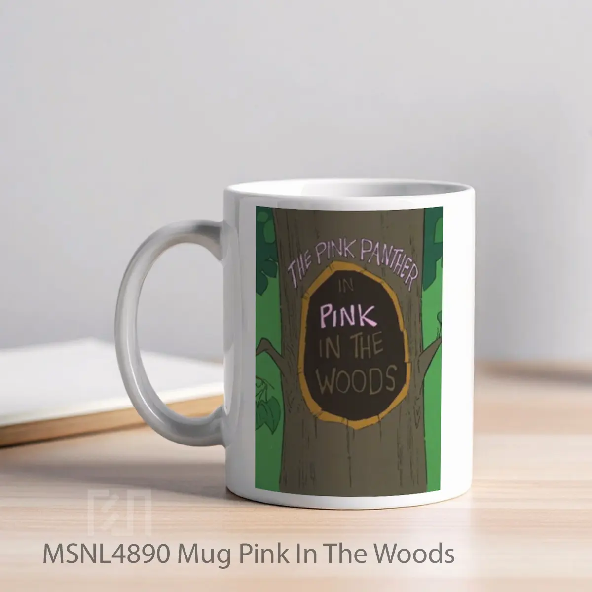 Mug Pink In The Woods Gelas Keramik Tema Film MSNL4890 - Tampak Kiri