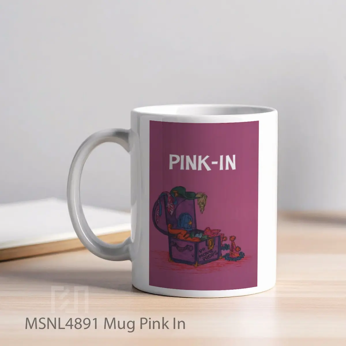 Mug Pink In Gelas Keramik Tema Film MSNL4891 - Tampak Kiri