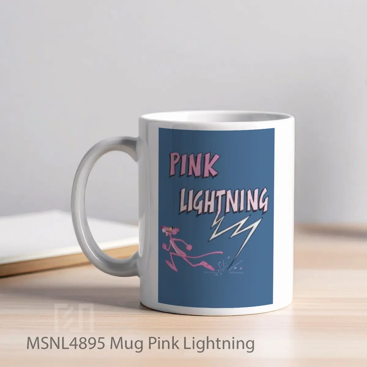 Mug Pink Lightning Gelas Keramik Tema Film MSNL4895 - Tampak Kiri