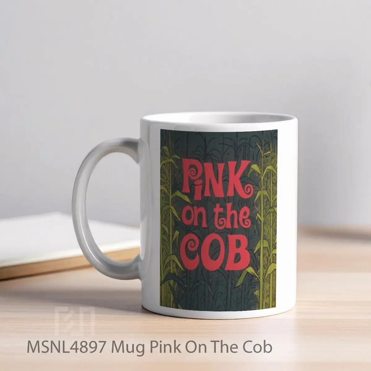 Mug Pink On The Cob Gelas Keramik Tema Film MSNL4897 - Tampak Kiri