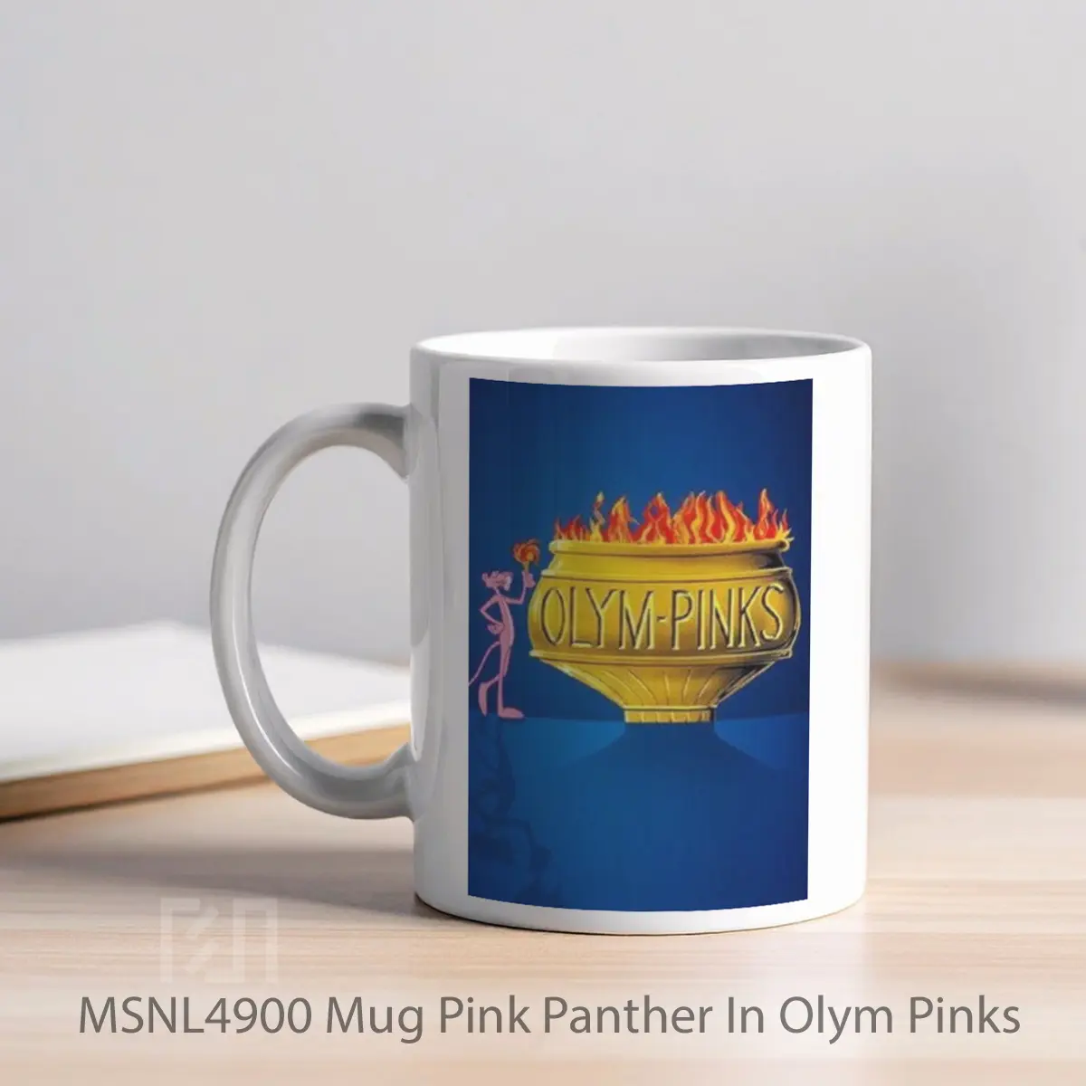 Mug Pink Panther In Olym Pinks Gelas Keramik Tema Film MSNL4900 - Tampak Kiri