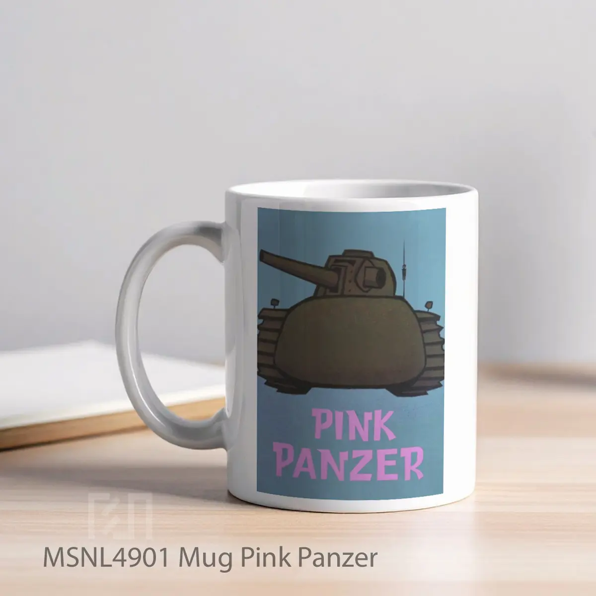 Mug Pink Panzer Gelas Keramik Tema Film MSNL4901 - Tampak Kiri
