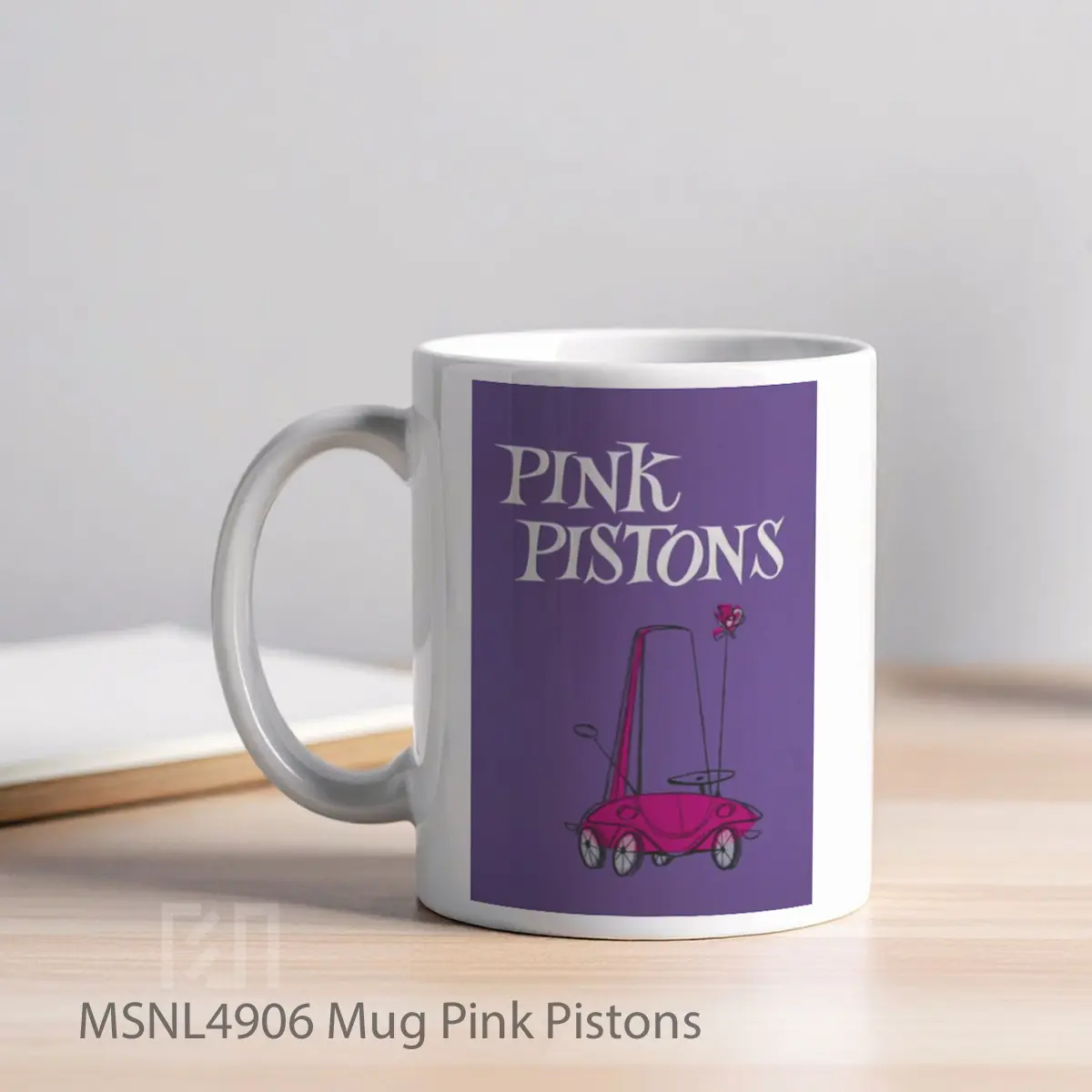 Mug Pink Pistons Gelas Keramik Tema Film MSNL4906 - Tampak Kiri