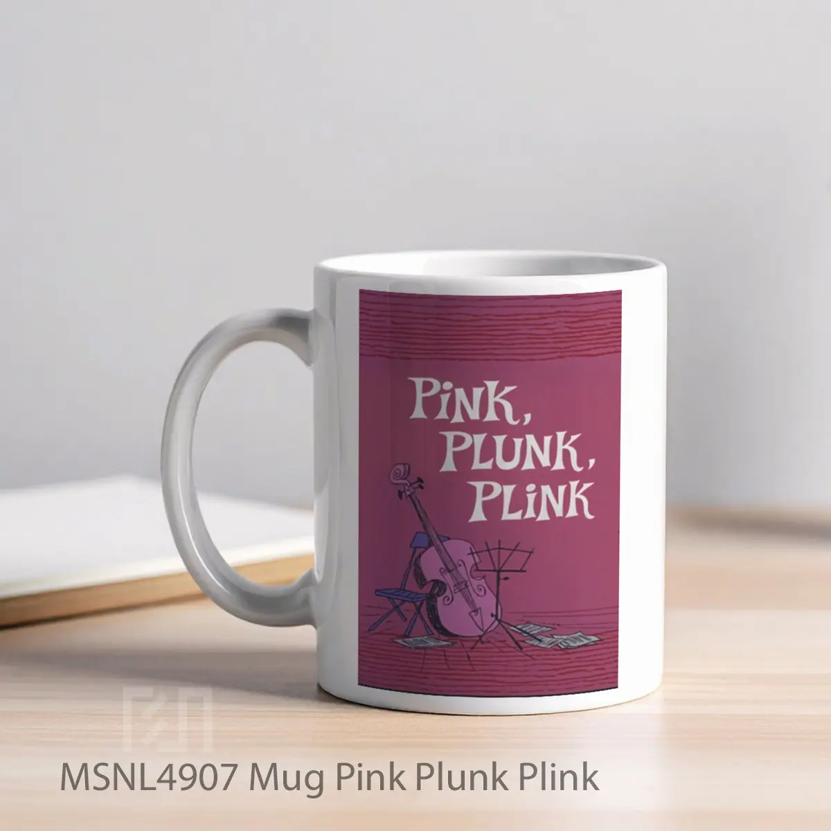 Mug Pink Plunk Plink Gelas Keramik Tema Film MSNL4907 - Tampak Kiri