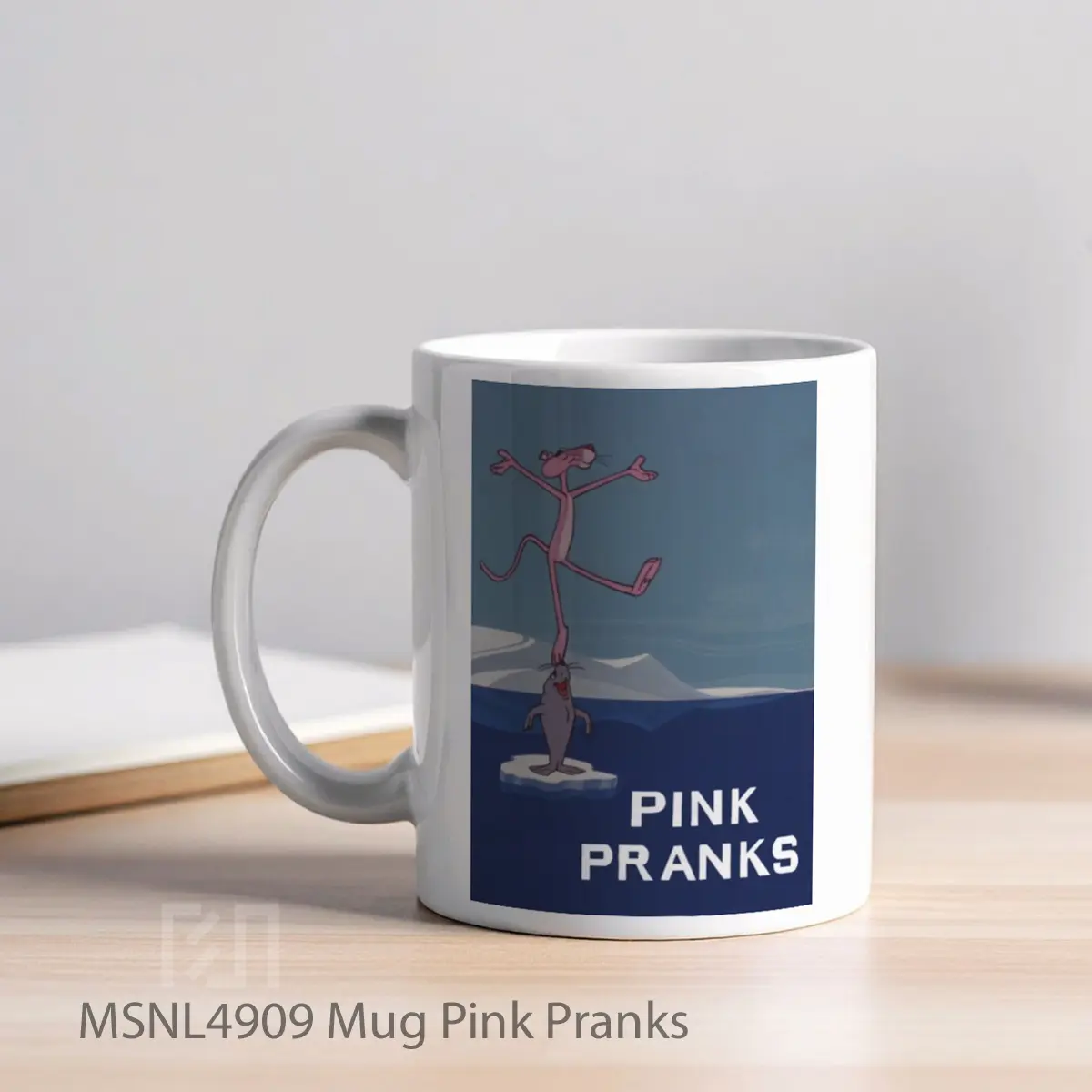 Mug Pink Pranks Gelas Keramik Tema Film MSNL4909 - Tampak Kiri