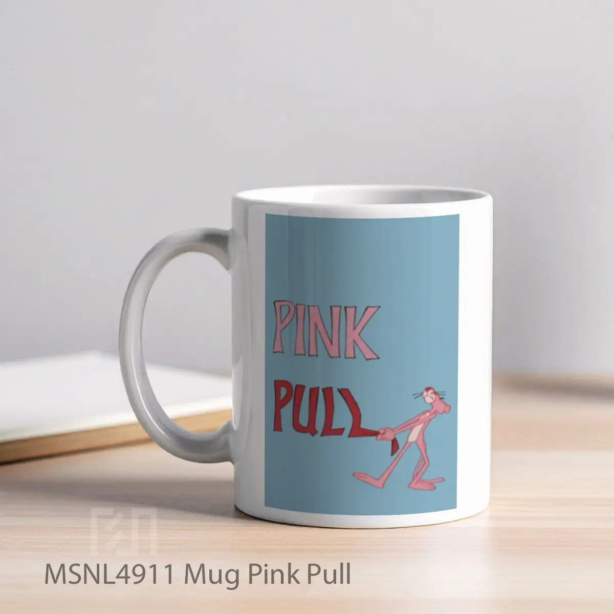 Mug Pink Pull Gelas Keramik Tema Film MSNL4911 - Tampak Kiri