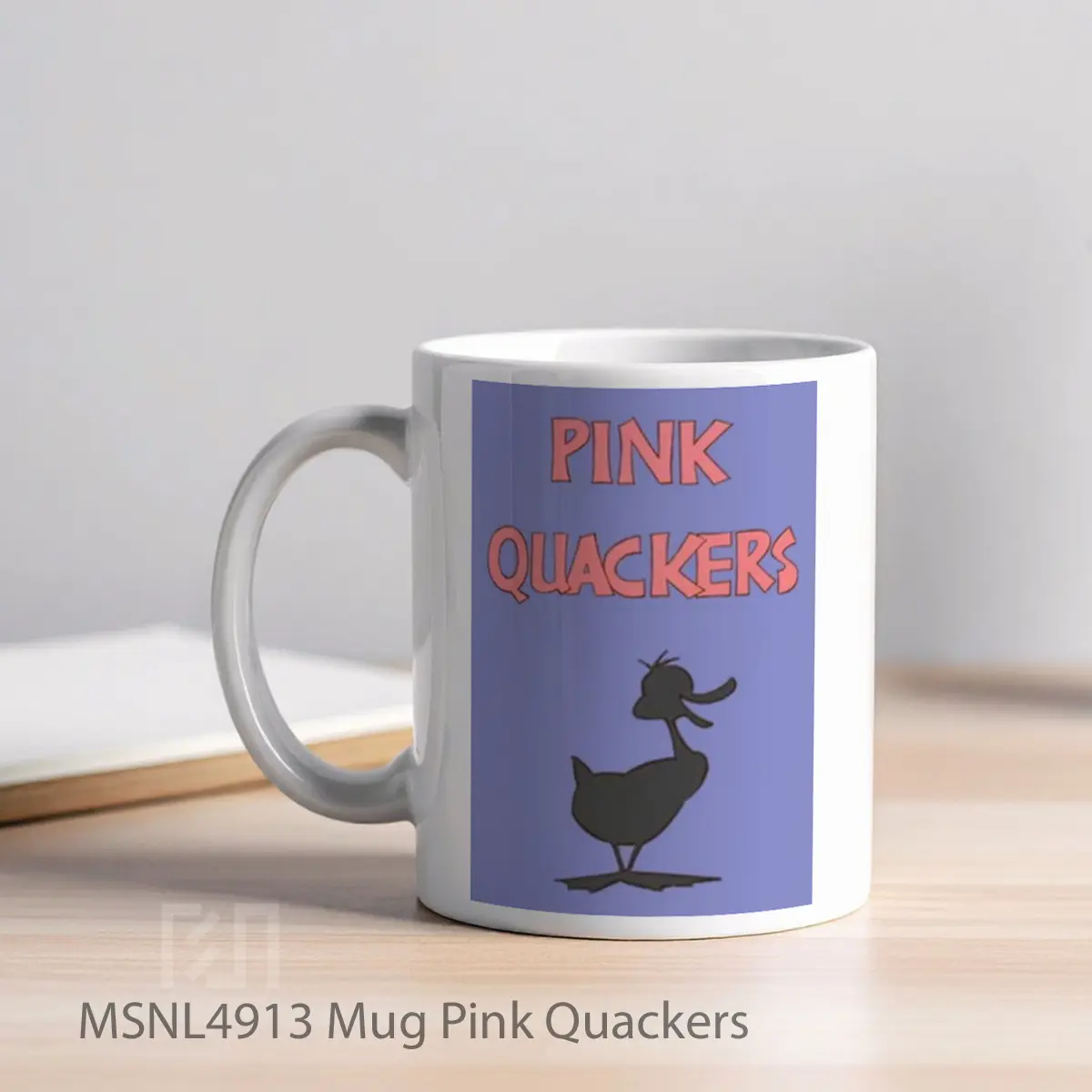 Mug Pink Quackers Gelas Keramik Tema Film MSNL4913 - Tampak Kiri