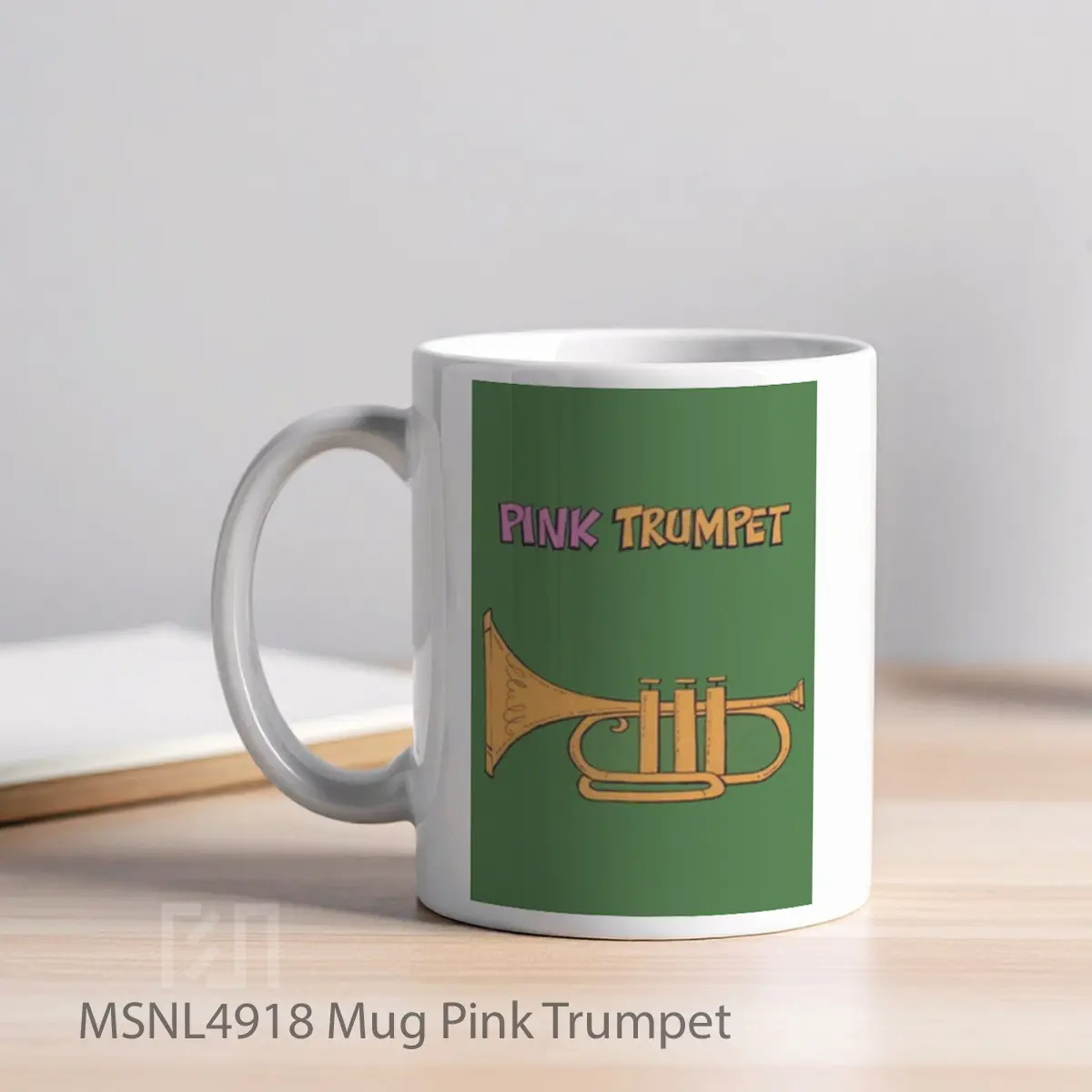 Mug Pink Trumpet Gelas Keramik Tema Film MSNL4918 - Tampak Kiri